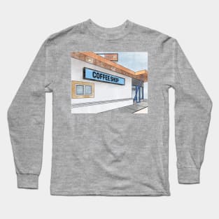 Vintage Retro Coffee Shop Long Sleeve T-Shirt